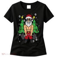 Christmas Santa Deadlift Xmas Weightlift Gym Women's T-Shirt thumb 0