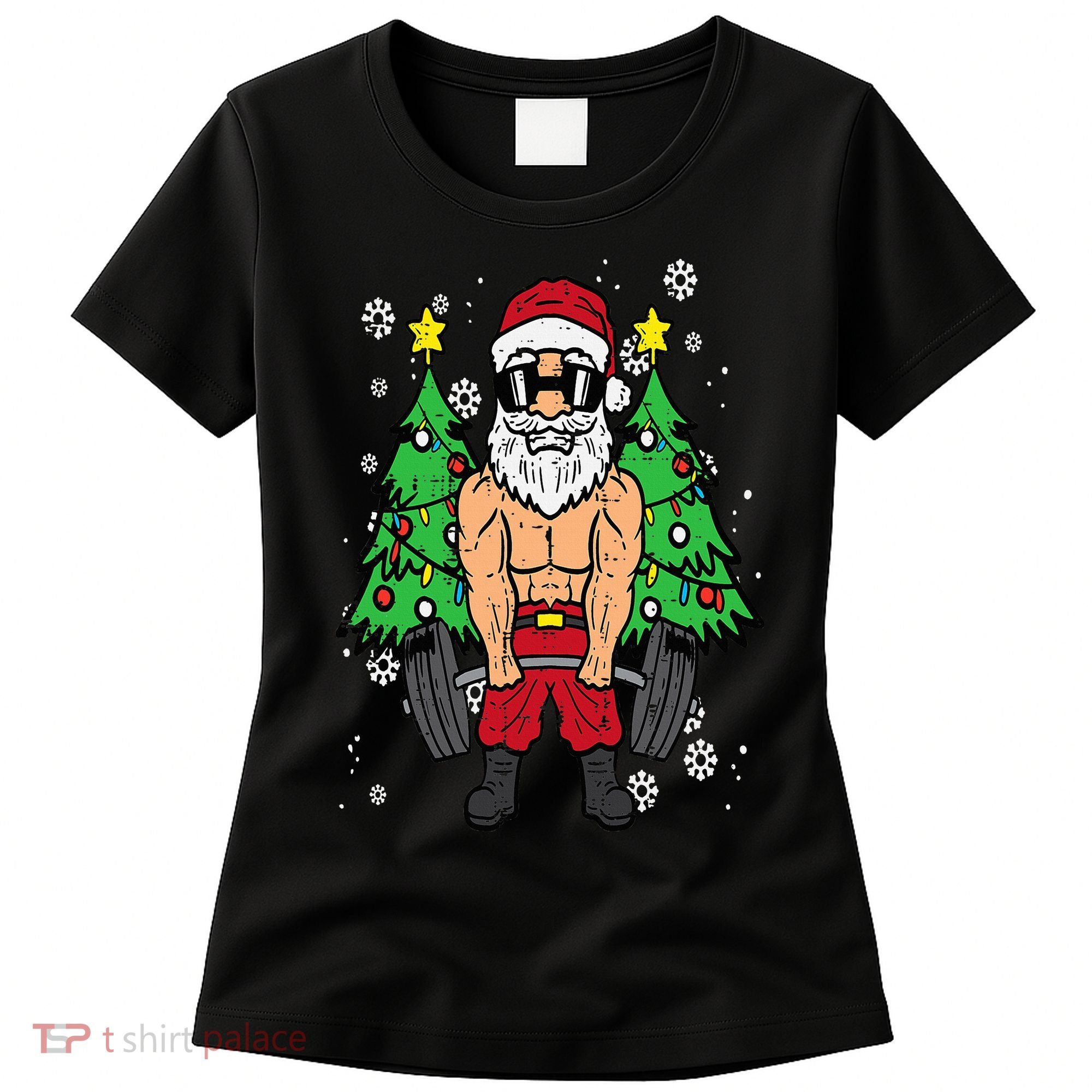 Christmas Santa Deadlift Xmas Weightlift Gym Women's T-Shirt