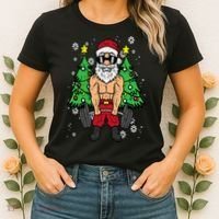 Christmas Santa Deadlift Xmas Weightlift Gym Women's T-Shirt thumb 2