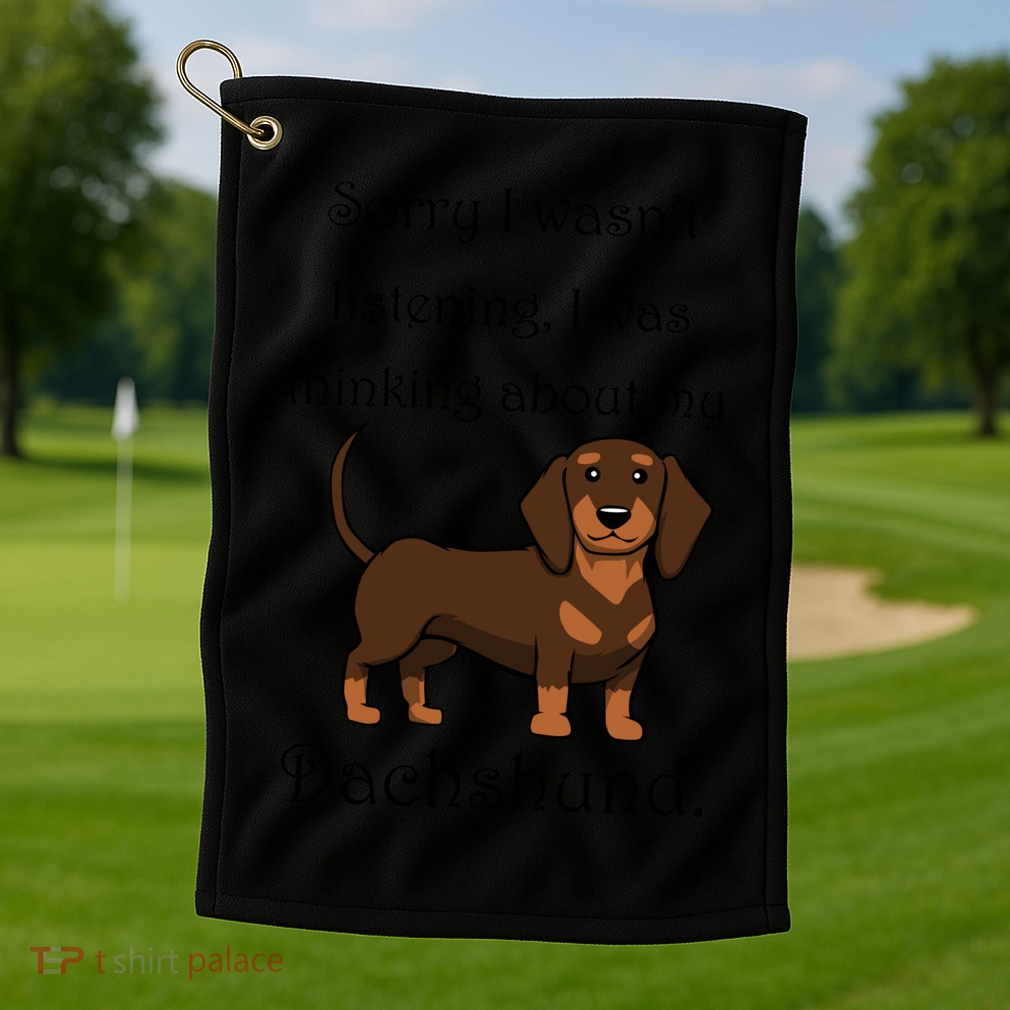 Cute Saying Dachshund Wiener Dog Gift Golf Towel