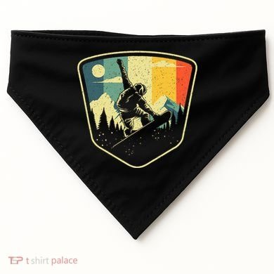 Cool Snowboarding Design Vintage Snowboarder USA-Made Doggie Bandana
