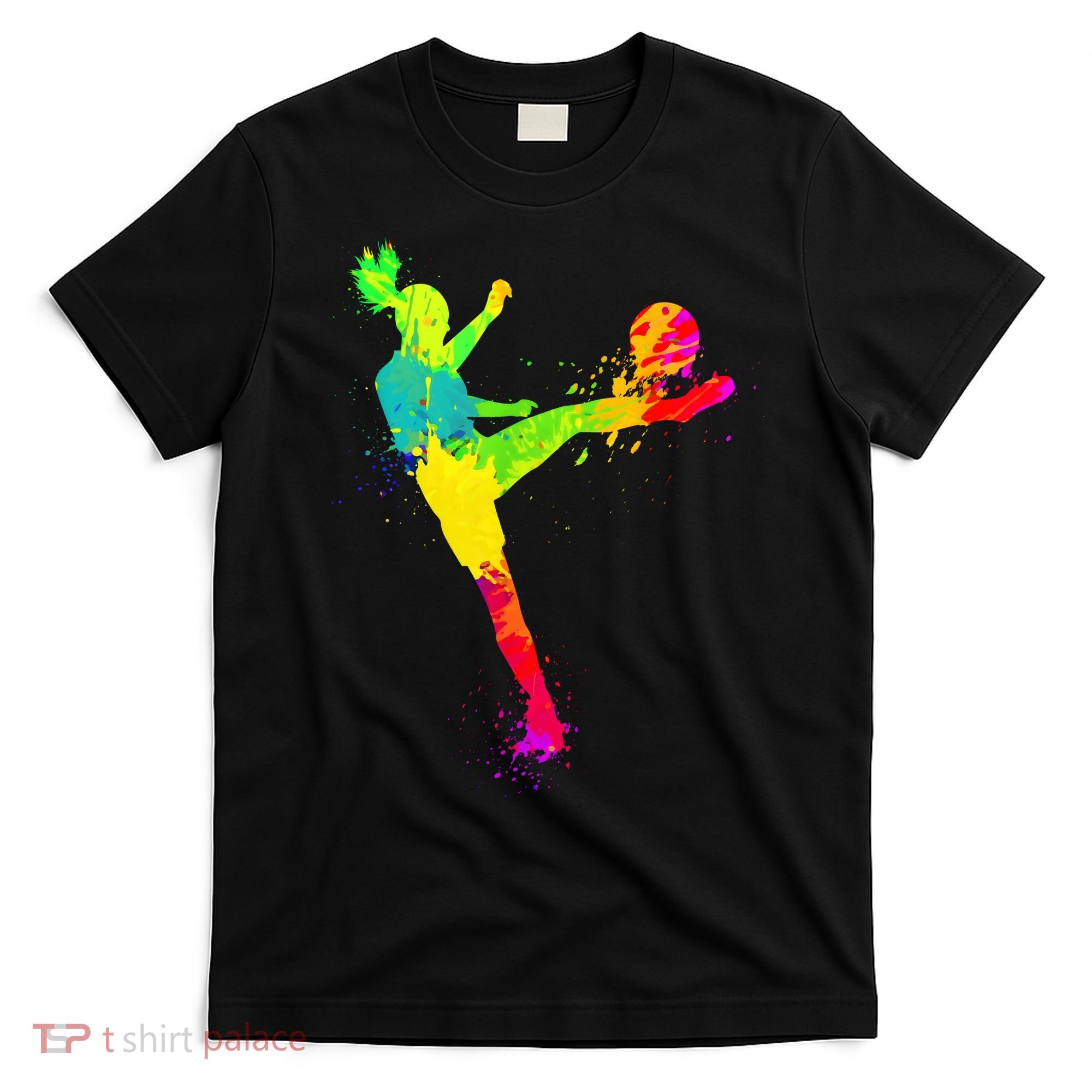Cool Colorful Soccer Girl Soccer Player T-Shirt