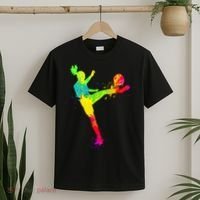 Cool Colorful Soccer Girl Soccer Player T-Shirt thumb 2