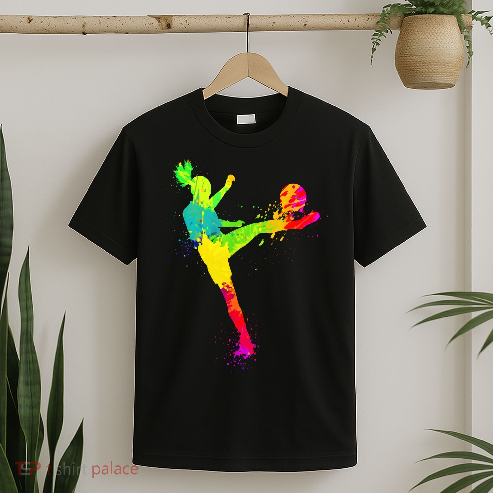 Cool Colorful Soccer Girl Soccer Player T-Shirt