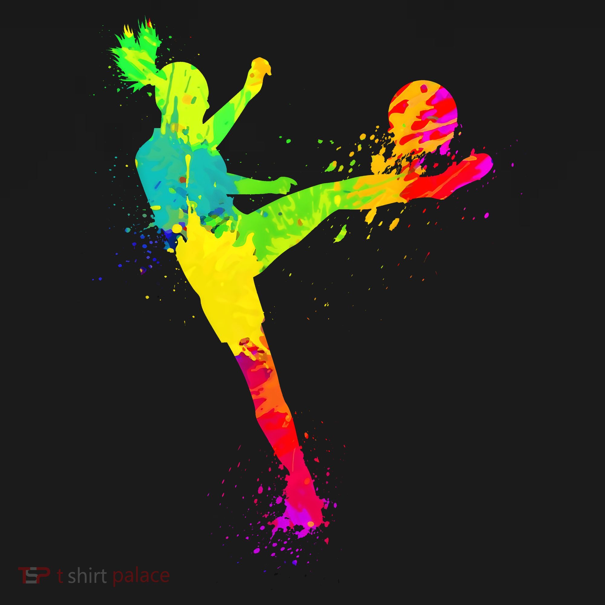 Cool Colorful Soccer Girl Soccer Player T-Shirt