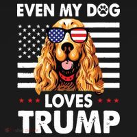 Cocker Spaniel Even My Dog Loves Trump Funny Long Sleeve Shirt thumb 2