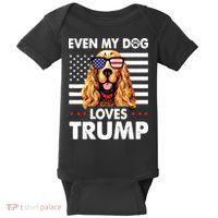 Cocker Spaniel Even My Dog Loves Trump Funny Baby Bodysuit thumb 0