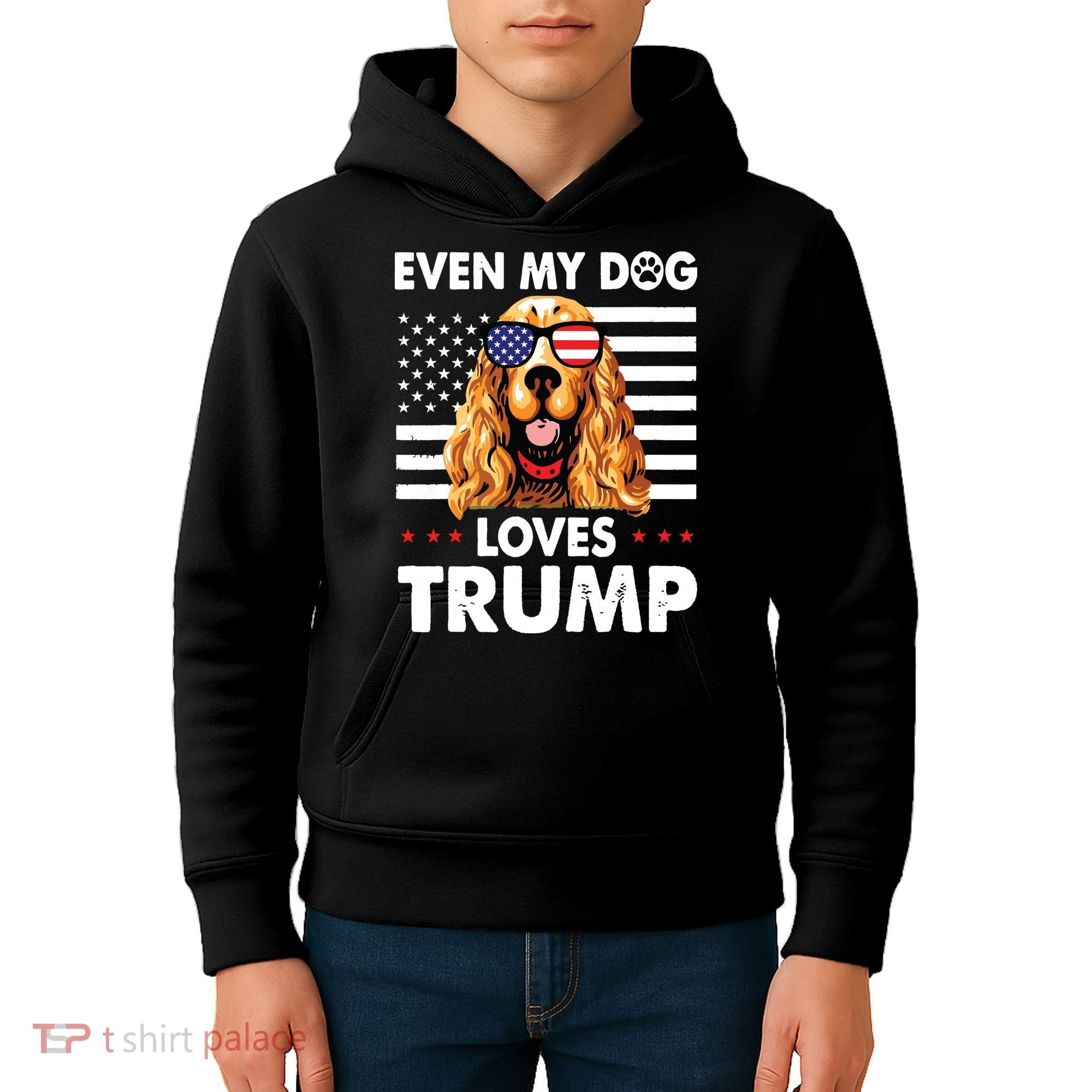 Cocker Spaniel Even My Dog Loves Trump Funny Kids Hoodie
