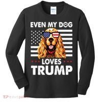 Cocker Spaniel Even My Dog Loves Trump Funny Kids Long Sleeve Shirt thumb 0
