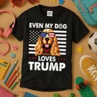 Cocker Spaniel Even My Dog Loves Trump Funny Kids T-Shirt thumb 3