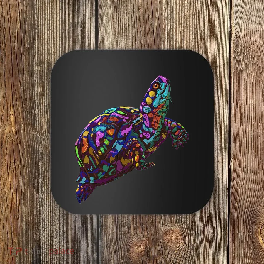 Colorful Splash Eastern Box Turtle Coaster
