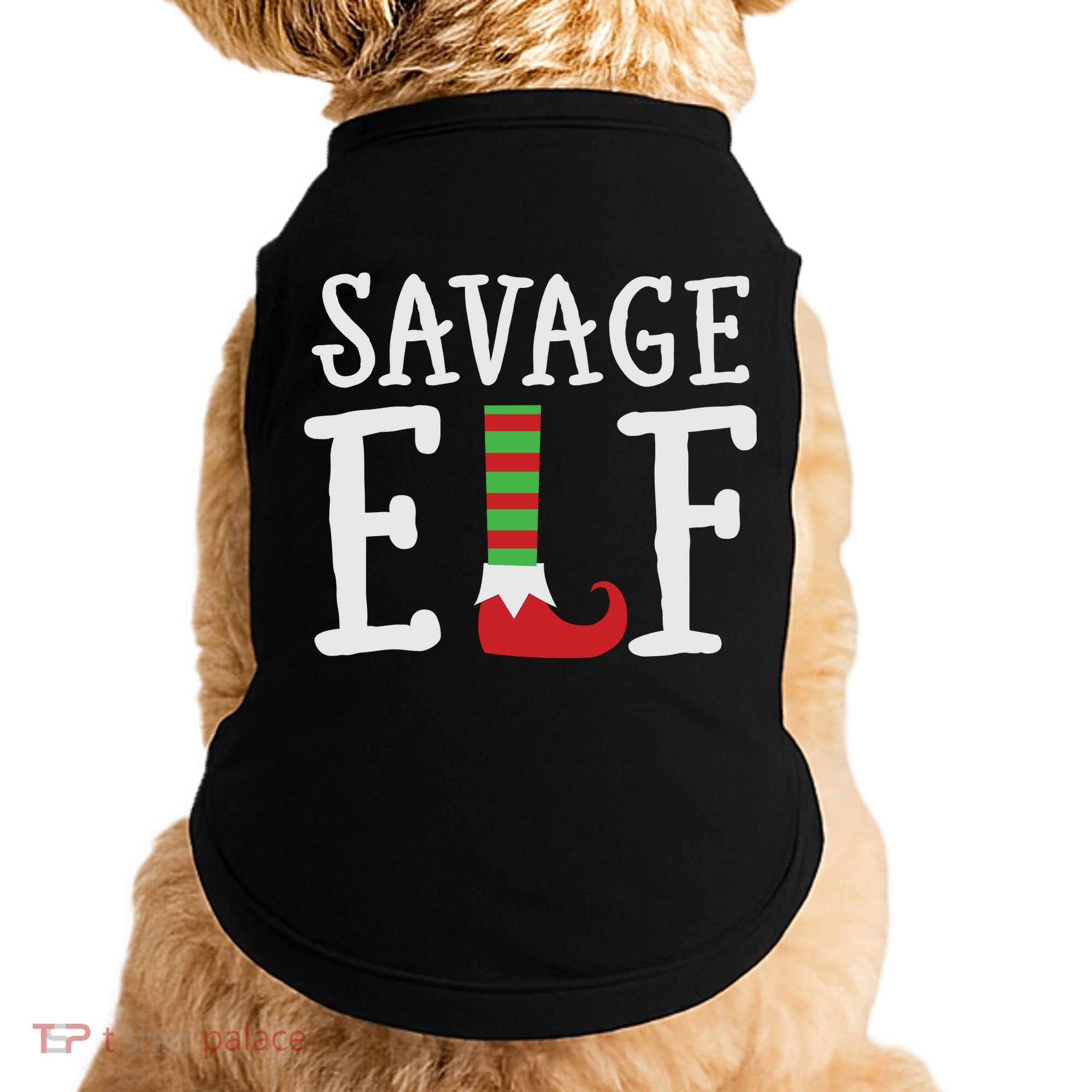 Christmas Savage ELF Xmas Doggie Tank