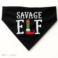 Christmas Savage ELF Xmas USA-Made Doggie Bandana thumb 0