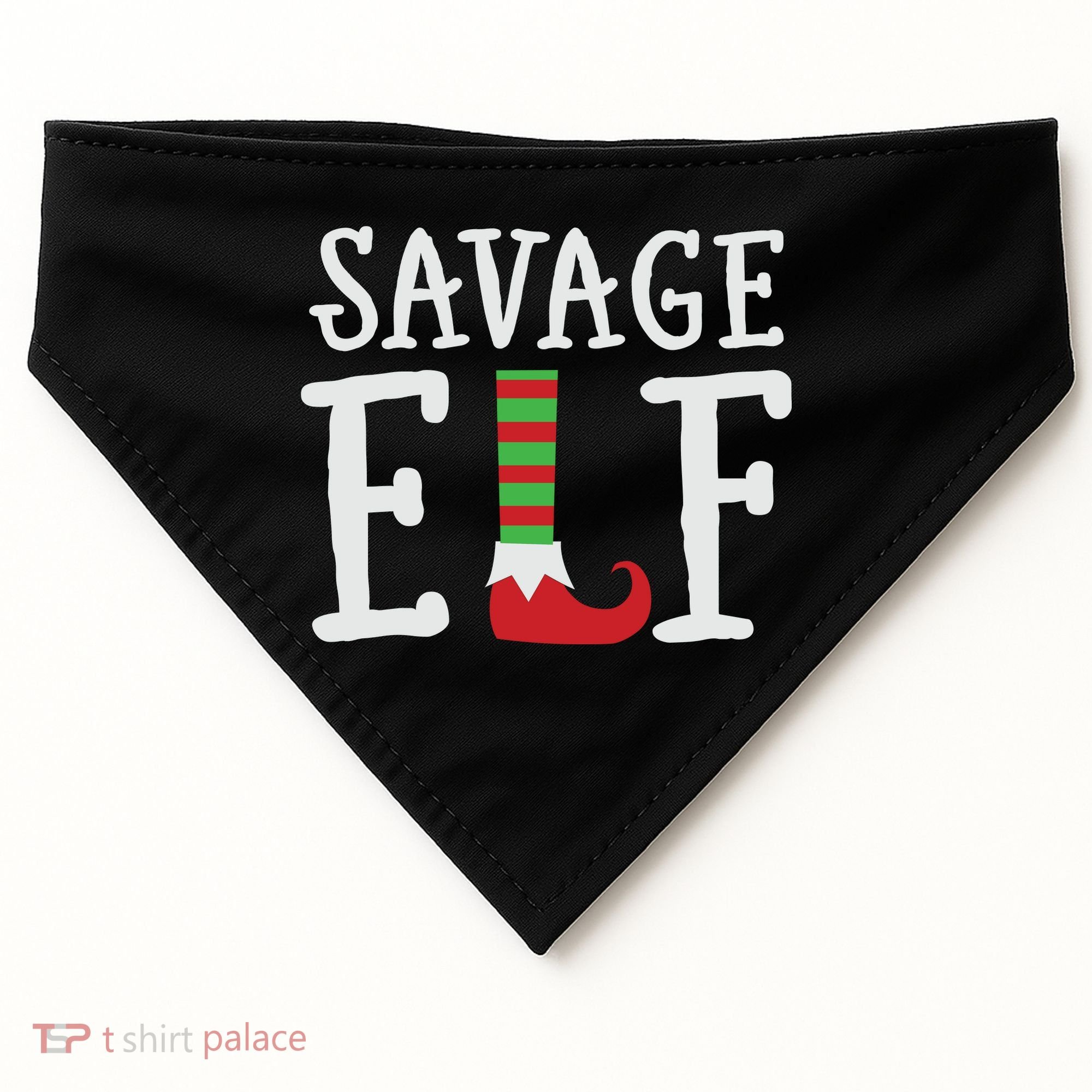 Christmas Savage ELF Xmas USA-Made Doggie Bandana
