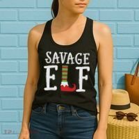 Christmas Savage ELF Xmas Women's Tank Top thumb 2