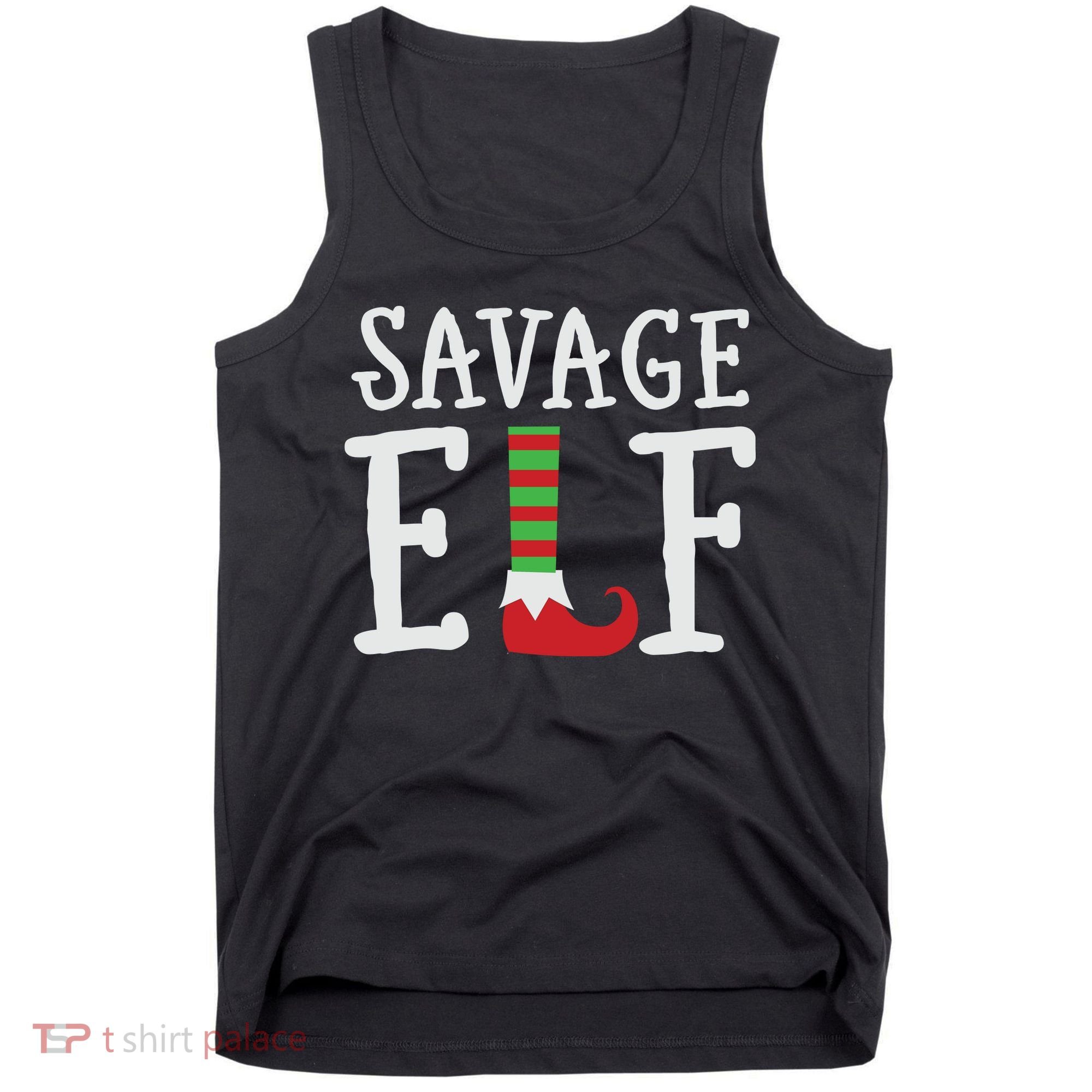 Christmas Savage ELF Xmas Tank Top
