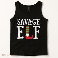 Christmas Savage ELF Xmas Tank Top thumb 2