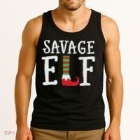 Christmas Savage ELF Xmas Tank Top thumb 3