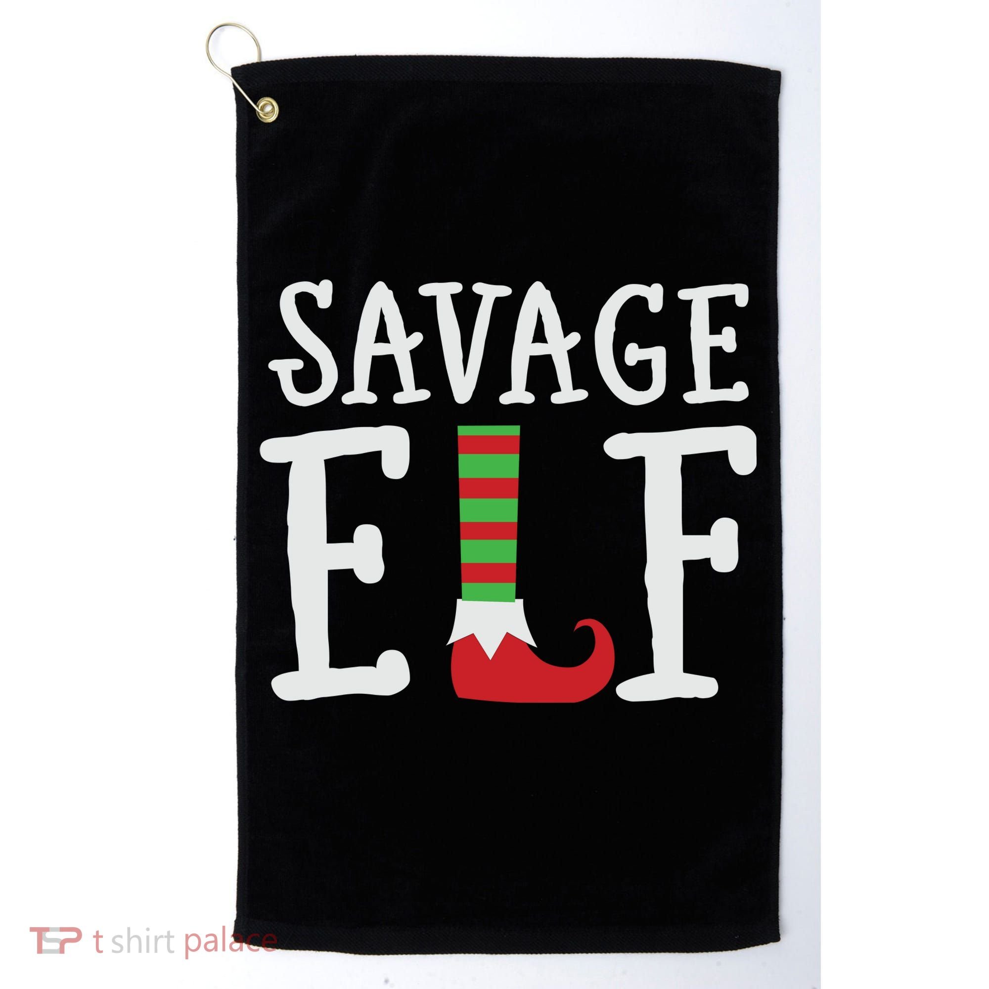Christmas Savage ELF Xmas Golf Towel