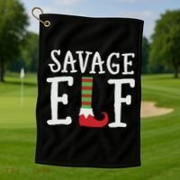 Christmas Savage ELF Xmas Golf Towel thumb 1