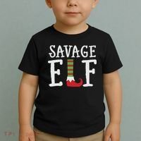 Christmas Savage ELF Xmas Toddler T-Shirt thumb 2