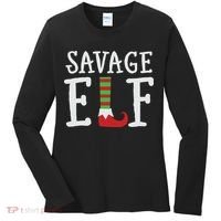 Christmas Savage ELF Xmas Women's Long Sleeve Shirt thumb 0