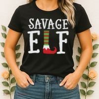 Christmas Savage ELF Xmas Women's T-Shirt thumb 2