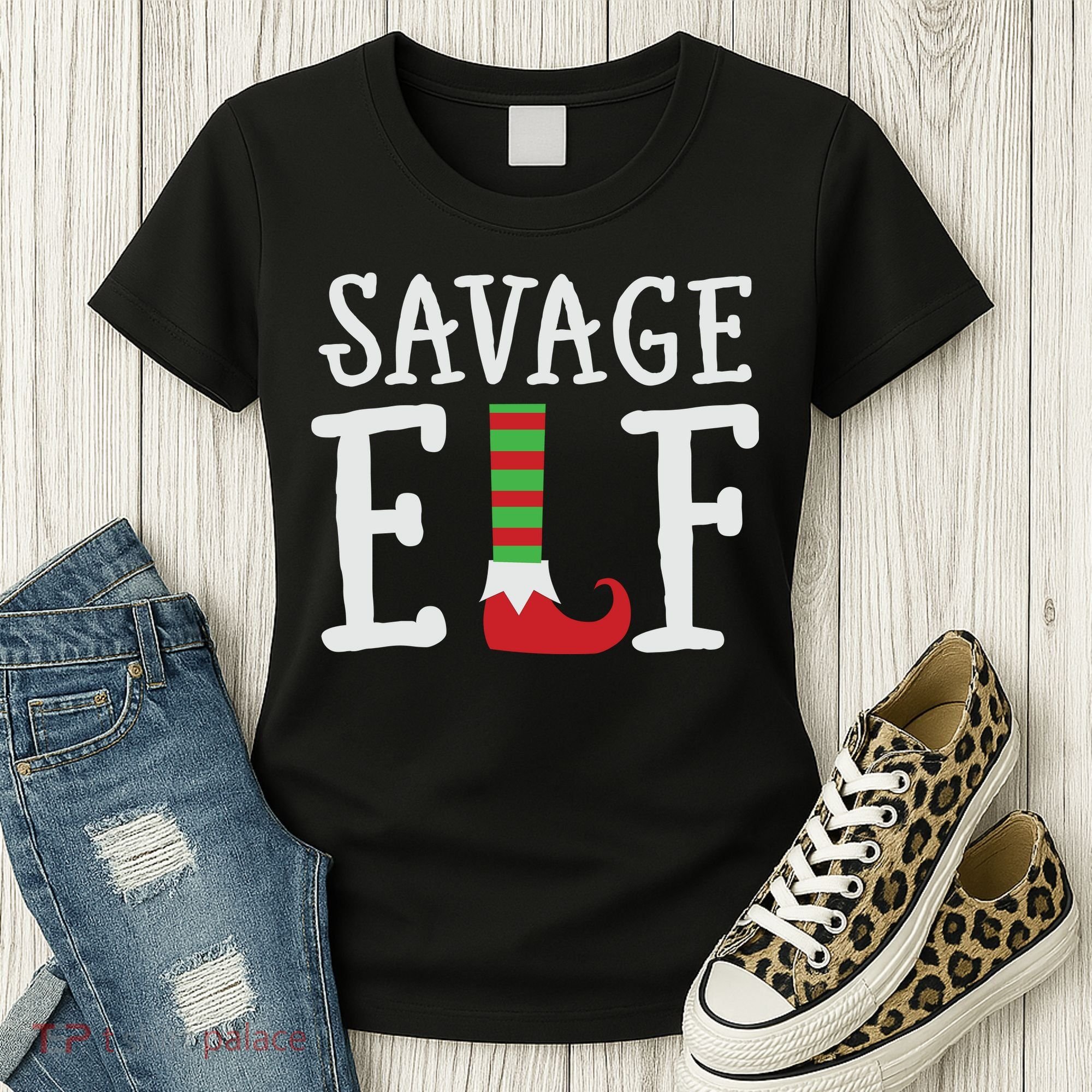 Christmas Savage ELF Xmas Women's T-Shirt