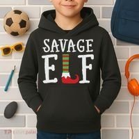 Christmas Savage ELF Xmas Kids Hoodie thumb 2