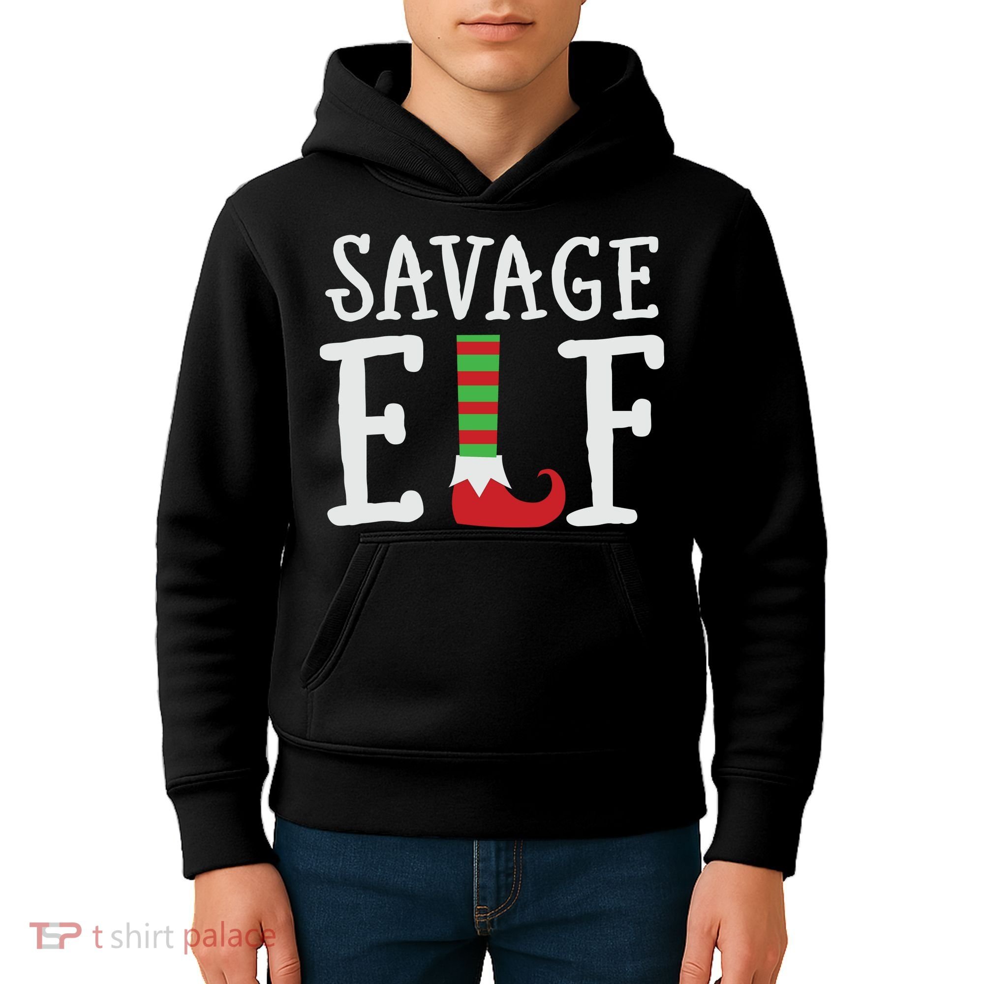 Christmas Savage ELF Xmas Kids Hoodie