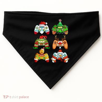Christmas Santa Elf Gaming Controllers Snowman  USA-Made Doggie Bandana