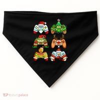 Christmas Santa Elf Gaming Controllers Snowman  USA-Made Doggie Bandana thumb 0