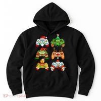 Christmas Santa Elf Gaming Controllers Snowman  Hoodie thumb 0