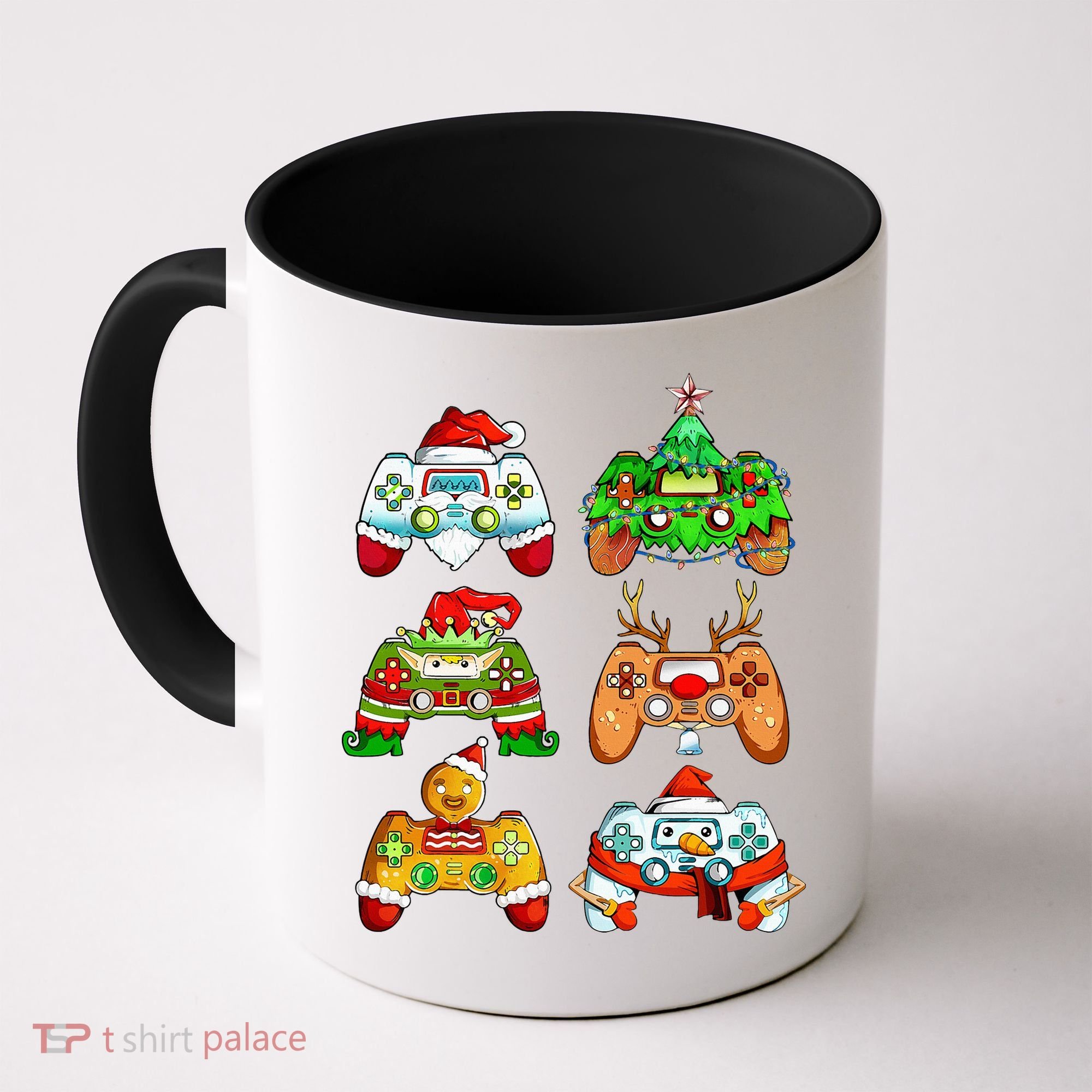 Christmas Santa Elf Gaming Controllers Snowman  Coffee Mug