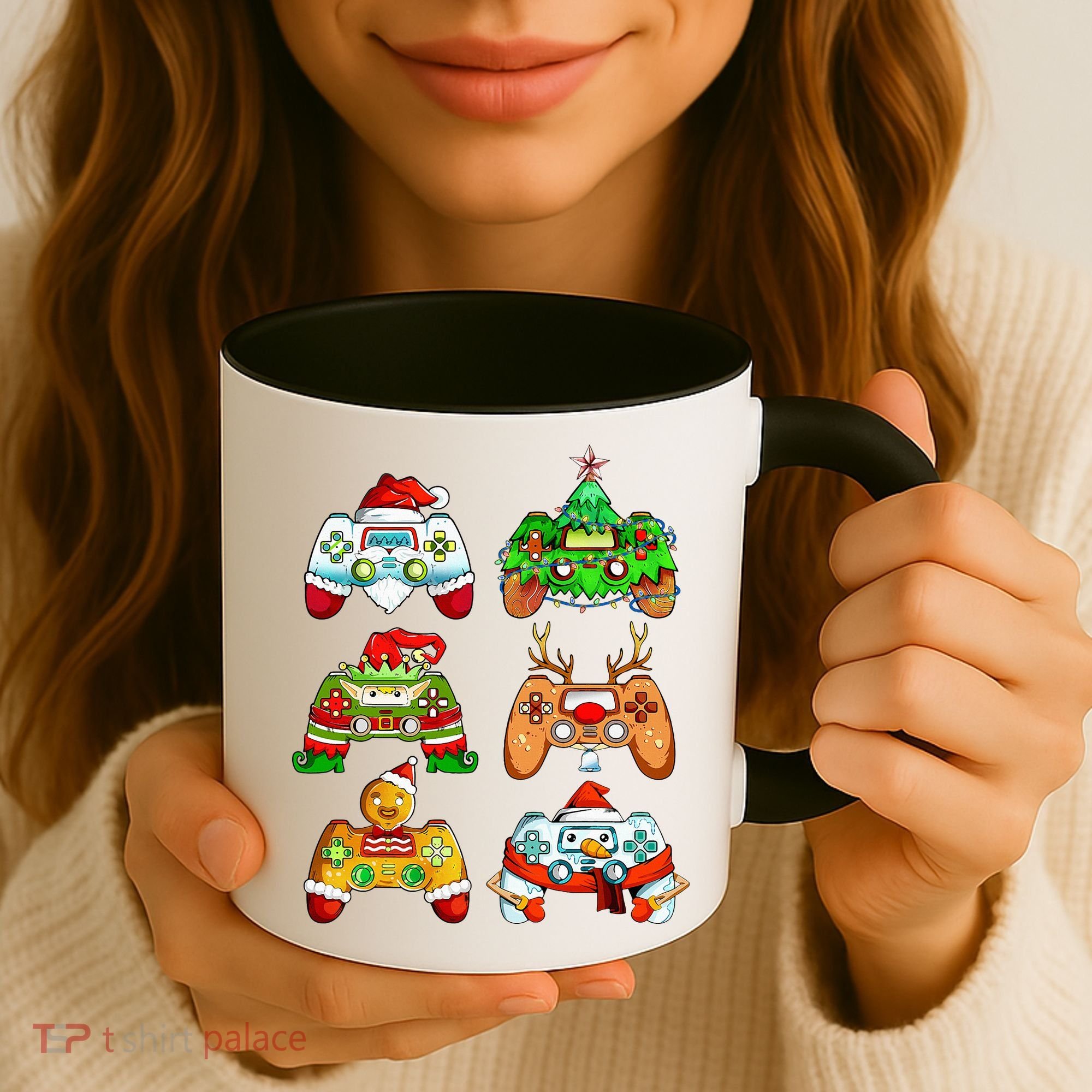 Christmas Santa Elf Gaming Controllers Snowman  Coffee Mug