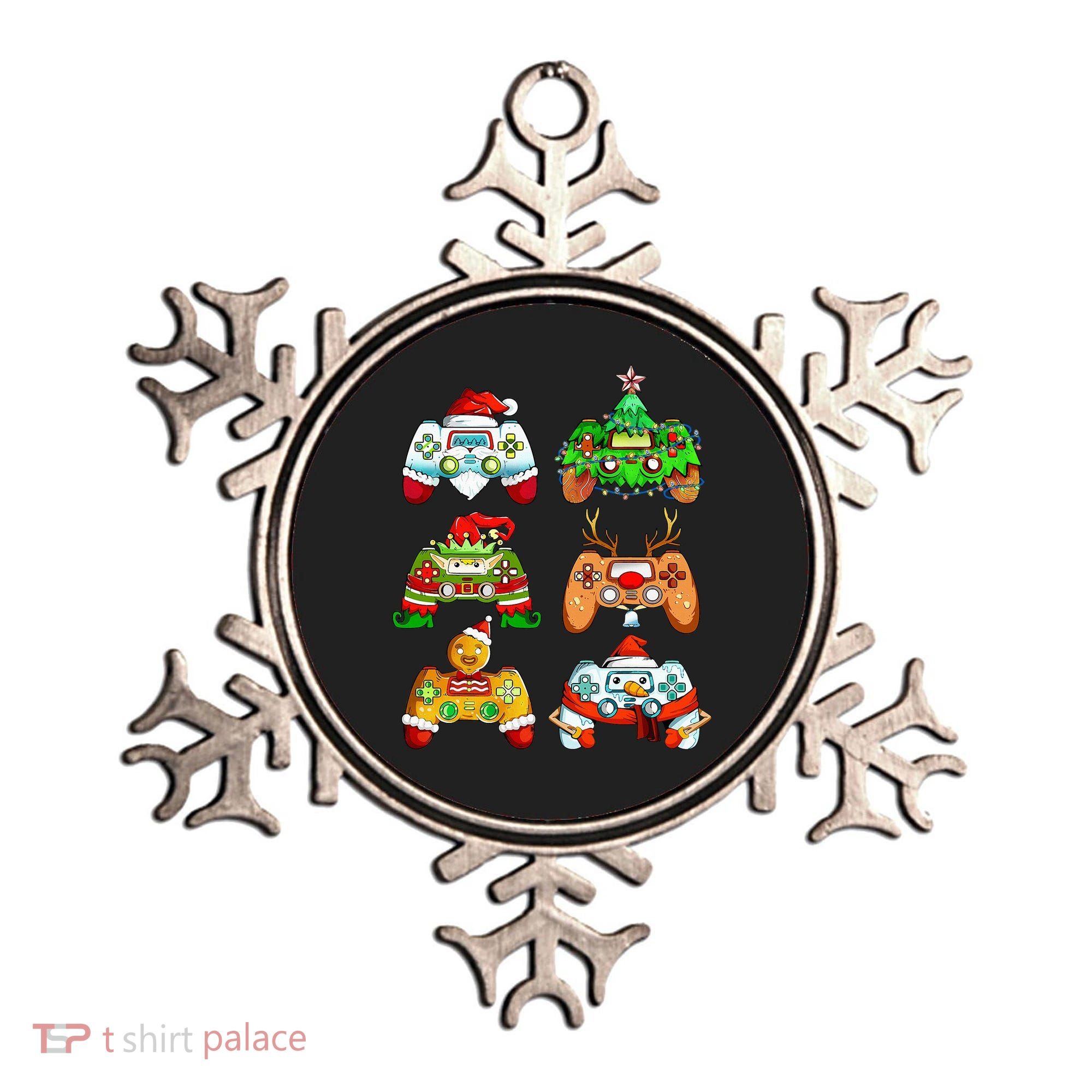 Christmas Santa Elf Gaming Controllers Snowman  Ornament