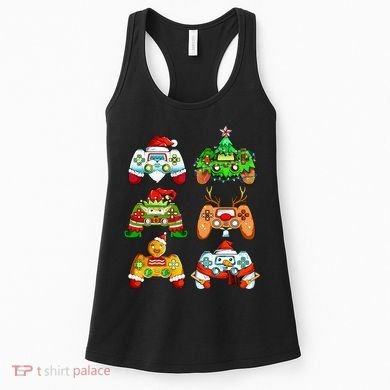 Christmas Santa Elf Gaming Controllers Snowman  Women's Tank Top