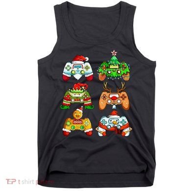 Christmas Santa Elf Gaming Controllers Snowman  Tank Top