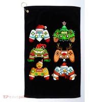 Christmas Santa Elf Gaming Controllers Snowman  Golf Towel thumb 0