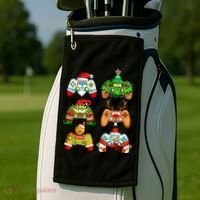 Christmas Santa Elf Gaming Controllers Snowman  Golf Towel thumb 2