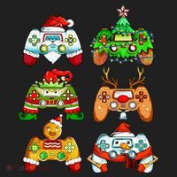 Christmas Santa Elf Gaming Controllers Snowman  Golf Towel thumb 3