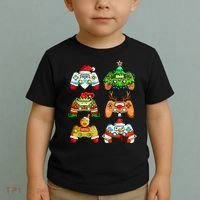 Christmas Santa Elf Gaming Controllers Snowman  Toddler T-Shirt thumb 2