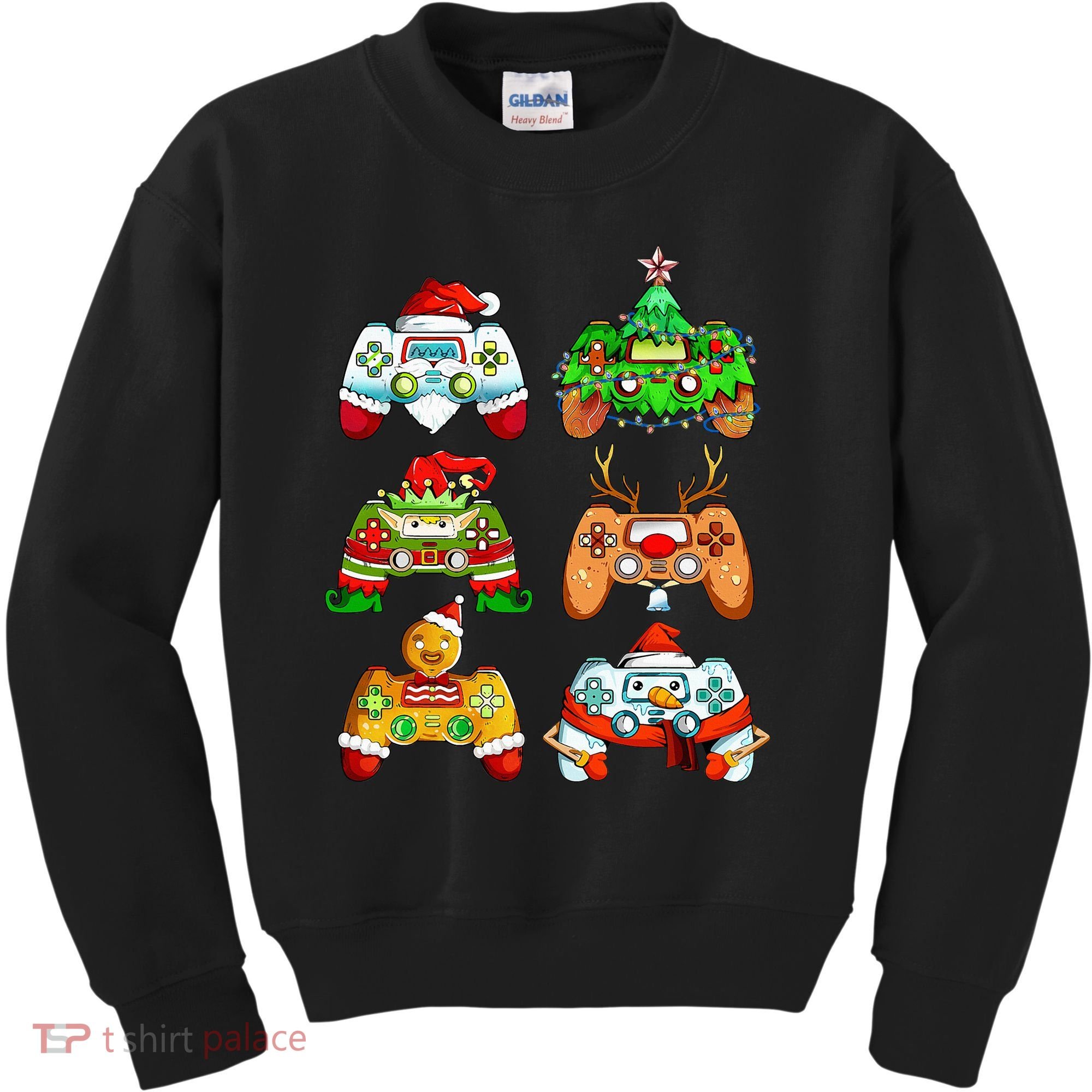 Christmas Santa Elf Gaming Controllers Snowman  Kids Sweatshirt