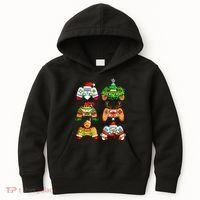 Christmas Santa Elf Gaming Controllers Snowman  Kids Hoodie thumb 0