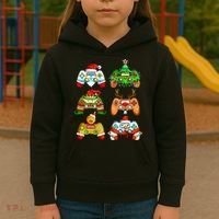 Christmas Santa Elf Gaming Controllers Snowman  Kids Hoodie thumb 3