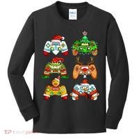 Christmas Santa Elf Gaming Controllers Snowman  Kids Long Sleeve Shirt thumb 0