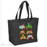 Christmas Santa Elf Gaming Controllers Snowman  Tote Bag thumb 2