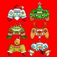 Christmas Santa Elf Gaming Controllers Snowman  Santa Hat thumb 1