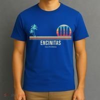 California Surf Encinitas Vintage Surf Board Surfer Meaningful Gift T-Shirt thumb 3