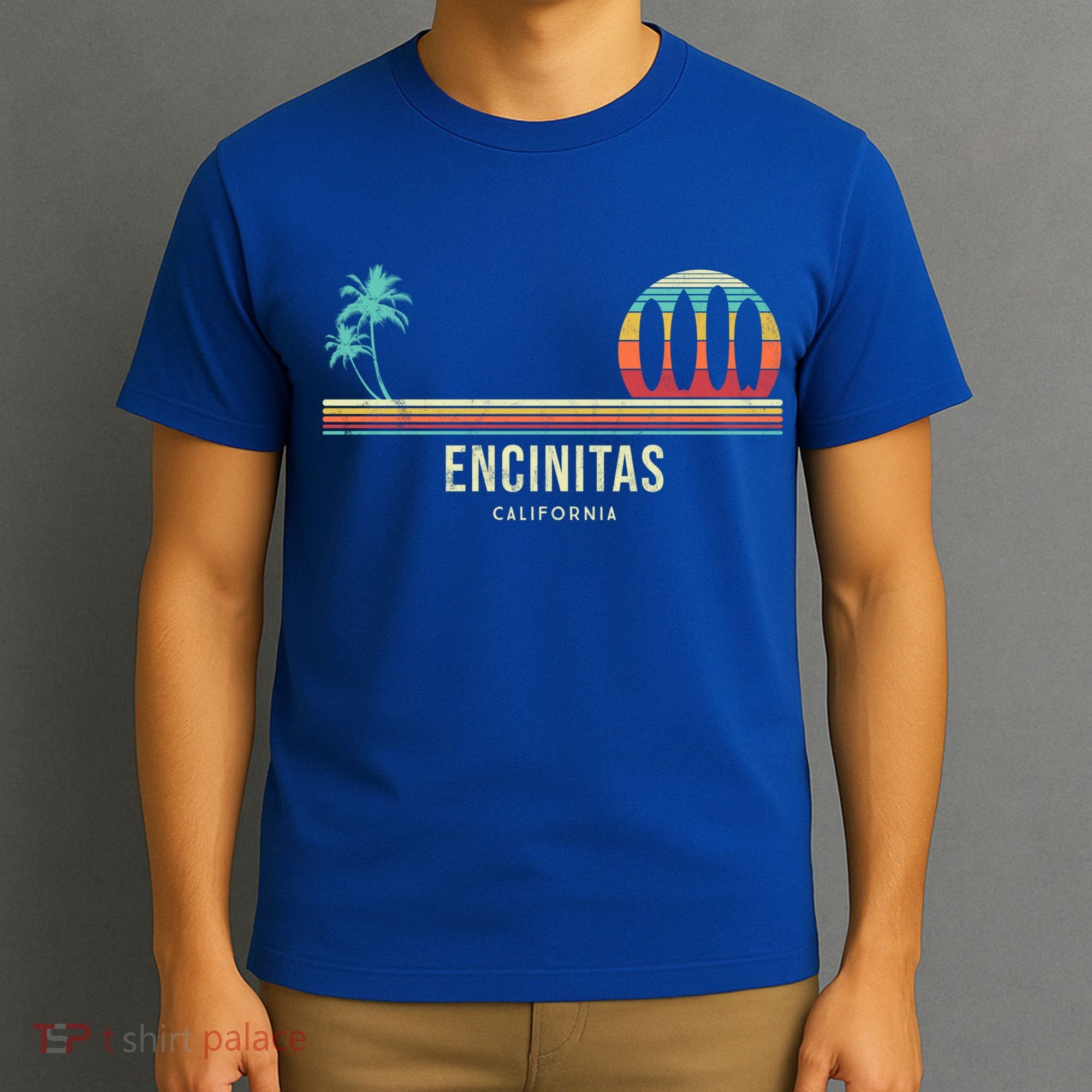 California Surf Encinitas Vintage Surf Board Surfer Meaningful Gift T-Shirt